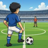 試合開始やゴールの後に、ボールを蹴って始めることは何というでしょう？